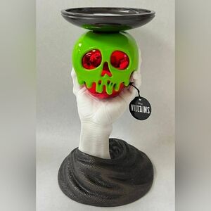 Disney Villains Poison Apple Skull  3 WICK Candle Holder - Green & Red